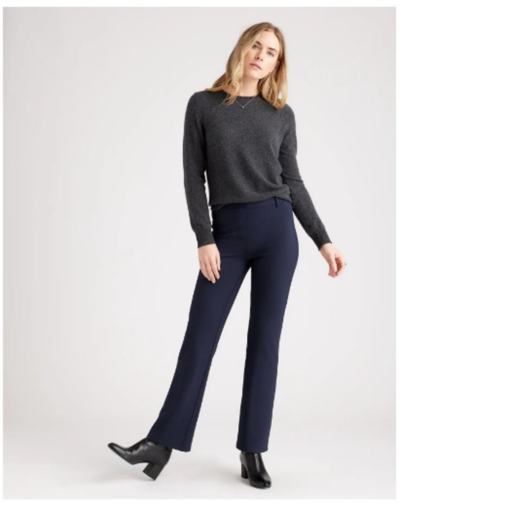 Quince Ultra-Stretch Ponte Bootcut Pant – Petite NWOT Small Navy